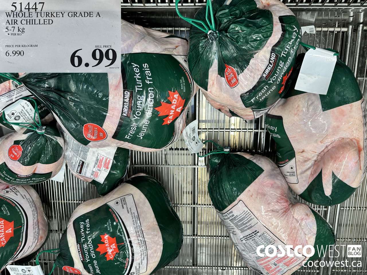 51447 WHOLE TURKEY GRADE A AIR CHILLED 5-7 KG $6.99