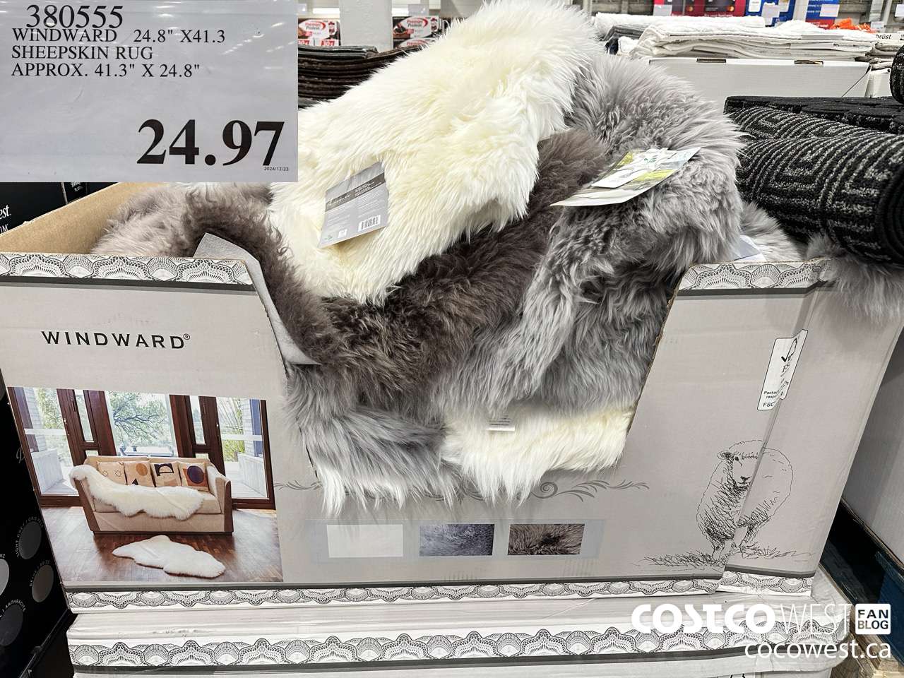 380555 WINDWARD SHEEPSKIN RUG APPROX. 41