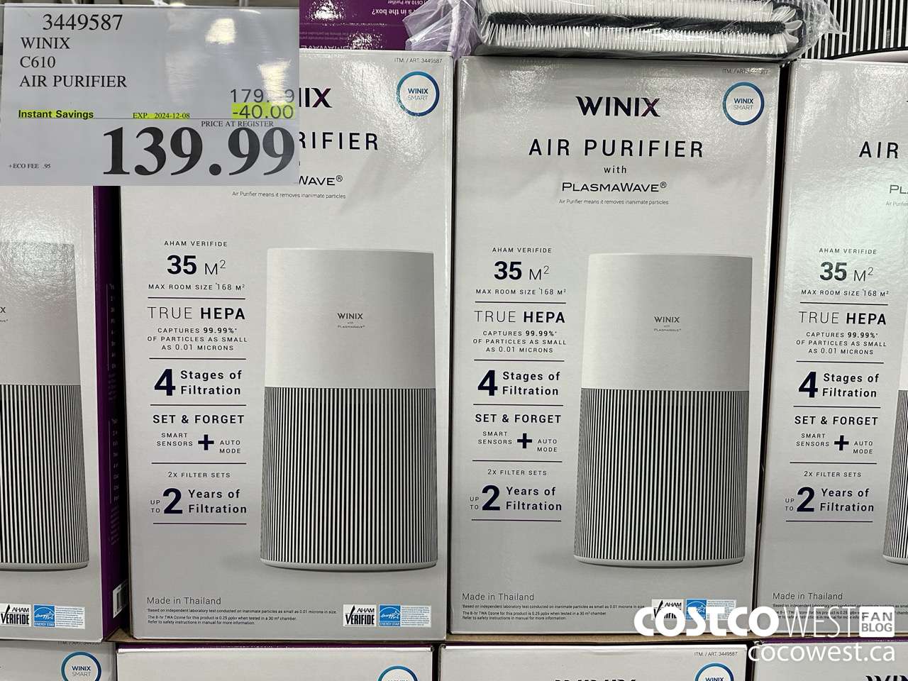 3449587 WINIX C610 AIR PURIFIER ($40.00 INSTANT SAVINGS EXPIRES ON 2024-12-08) $139.99