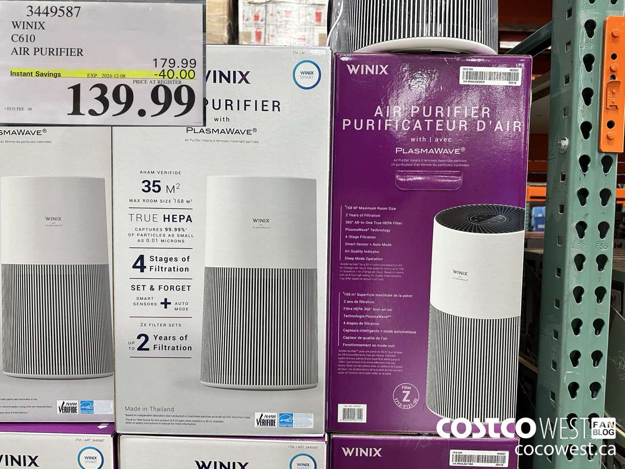 3449587 WINIX C610 AIR PURIFIER ($40.00 INSTANT SAVINGS EXPIRES ON 2024-12-08) $139.99