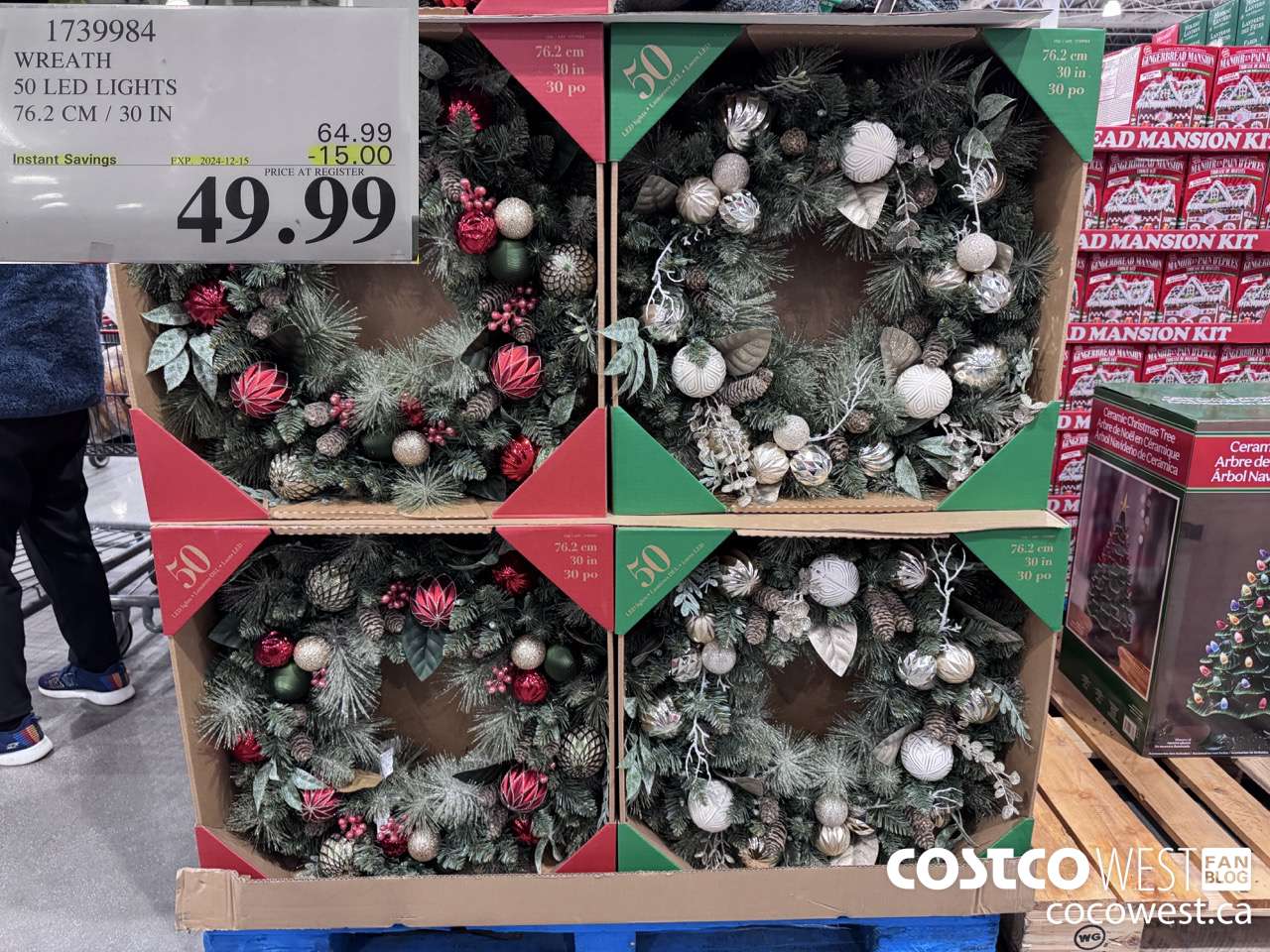 1739984 WREATH 50 LED LIGHTS 76.2CM/30IN ($15.00 INSTANT SAVINGS EXPIRES ON 2024-12-15) $49.99