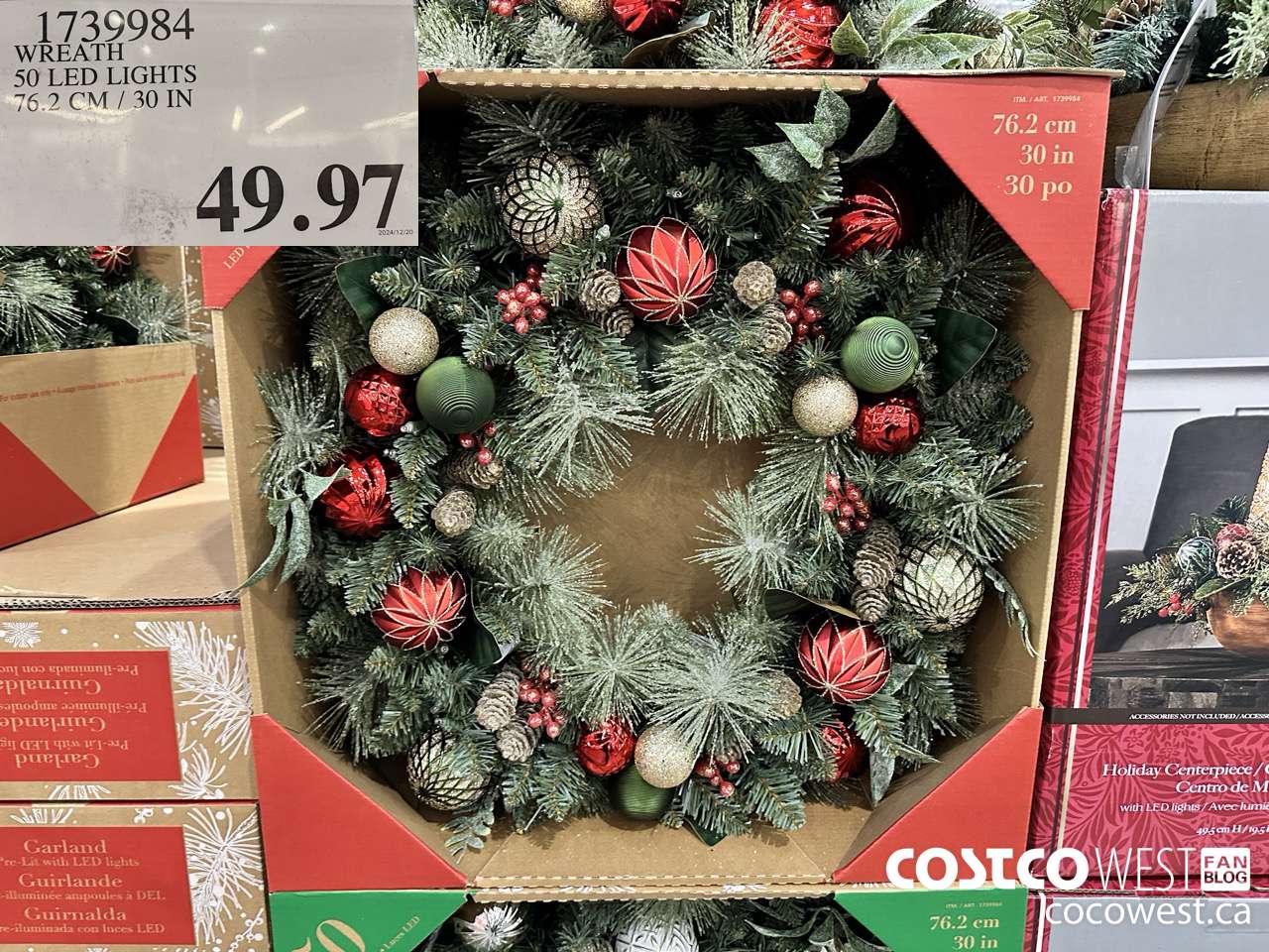 1739984 WREATH 50 LED LIGHTS 76.2CM/30IN $49.97