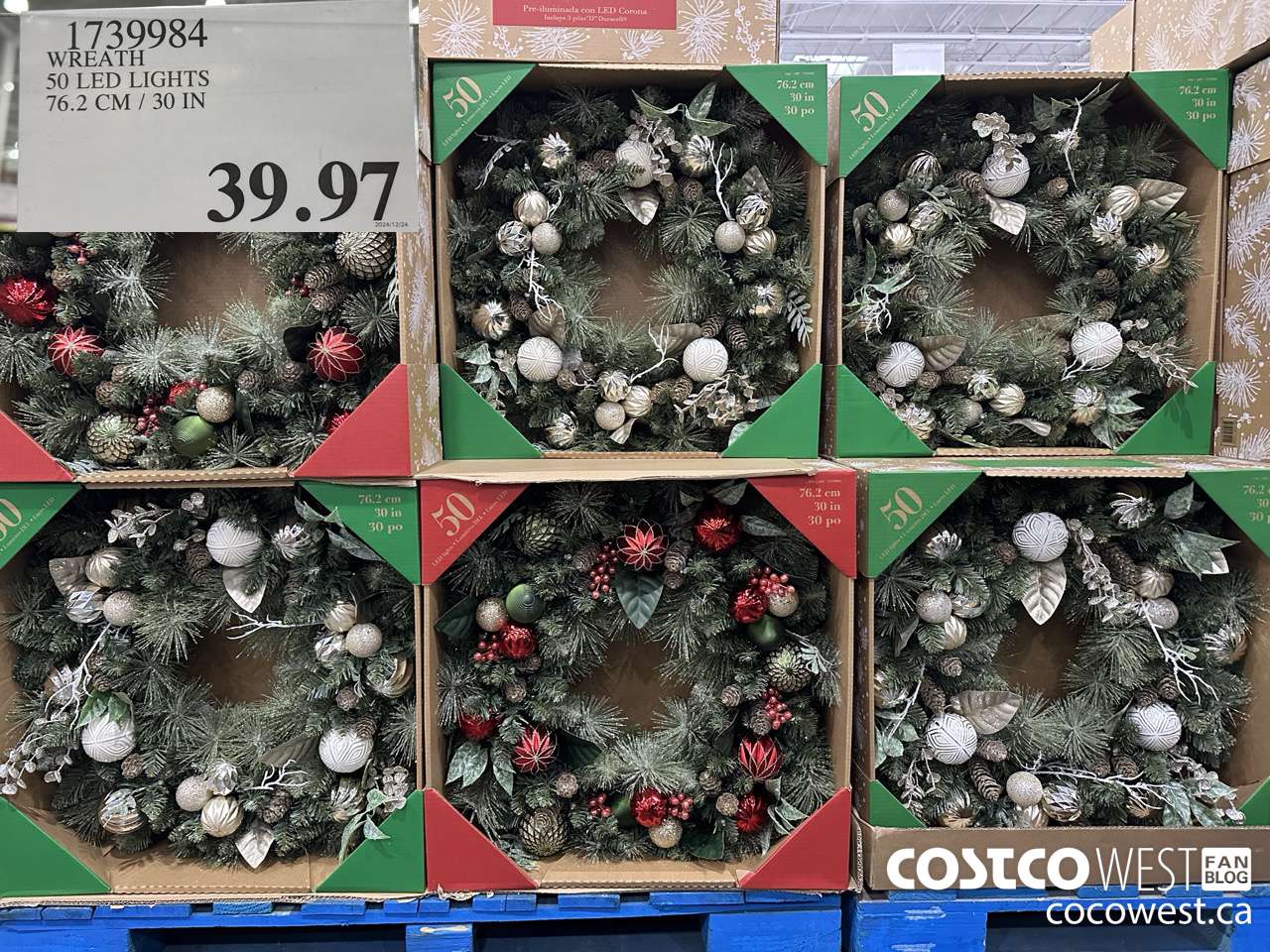 1739984 WREATH 50 LED LIGHTS 76.2CM/30IN $39.97