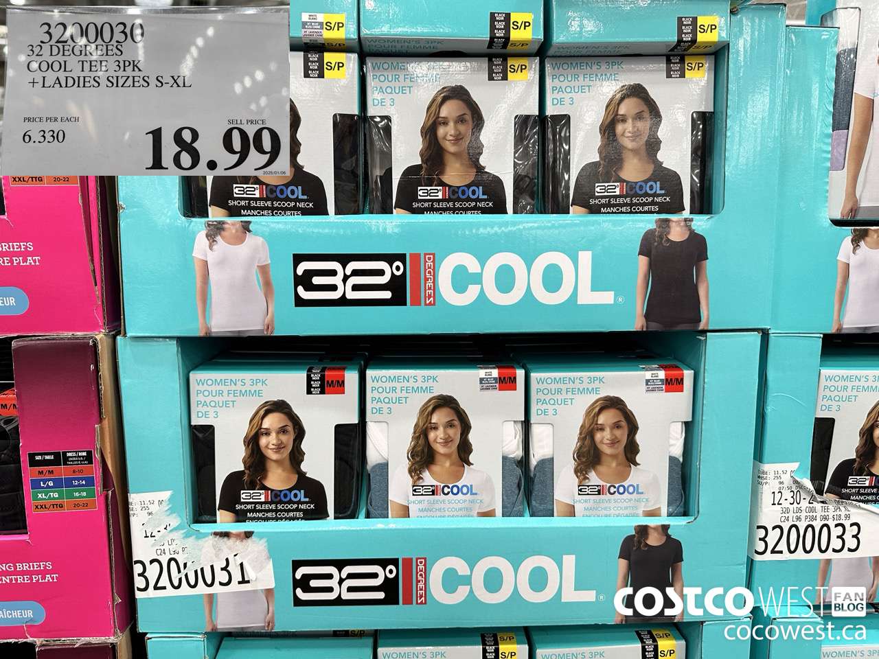 3200030 32 DEGREES COOL TEE 3PK LADIES SIZES S-XL $18.99
