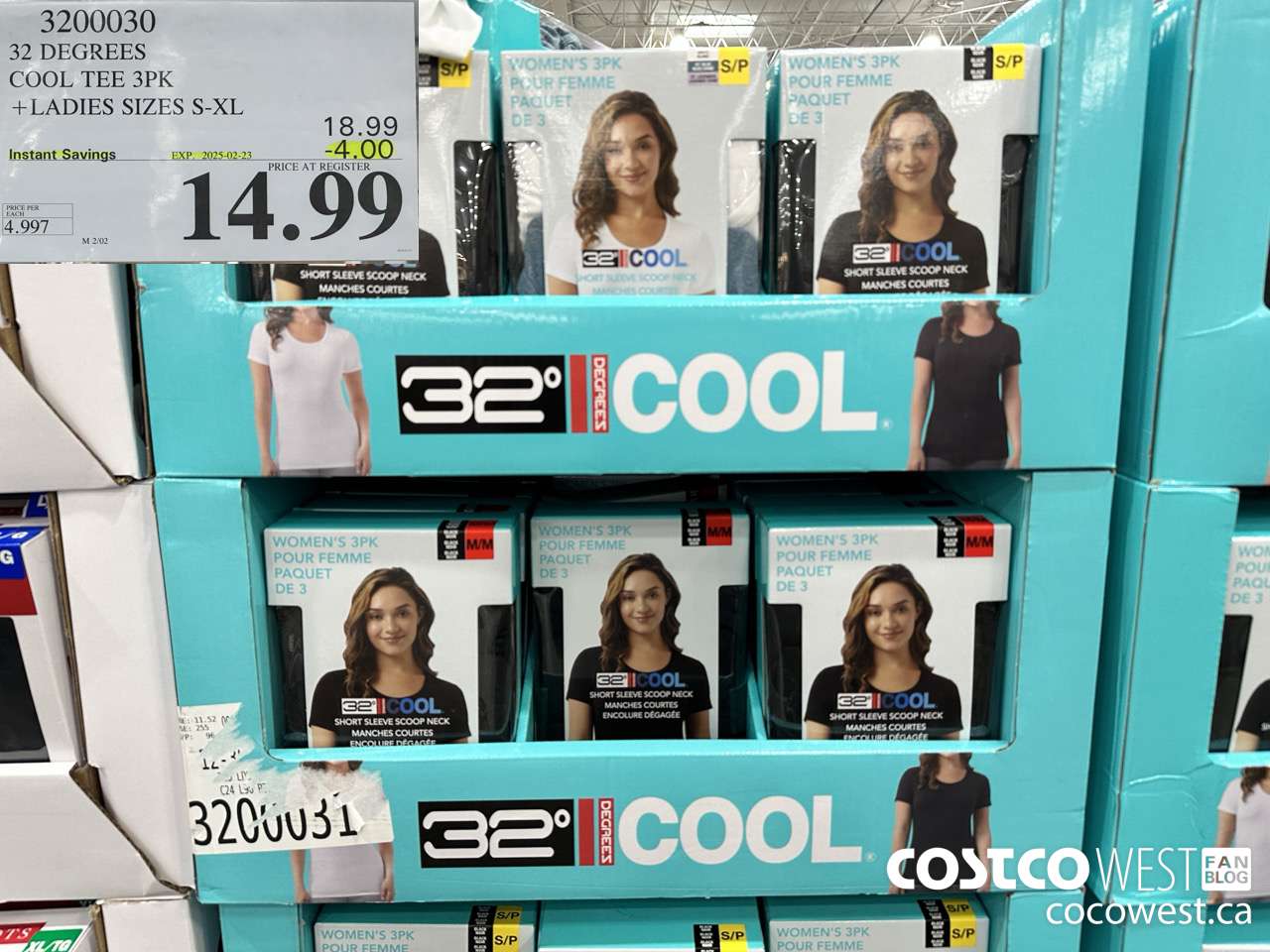 3200030 32 DEGREES COOL TEE 3PK LADIES SIZES S-XL ($4.00 INSTANT SAVINGS EXPIRES ON 2025-02-23) $14.99