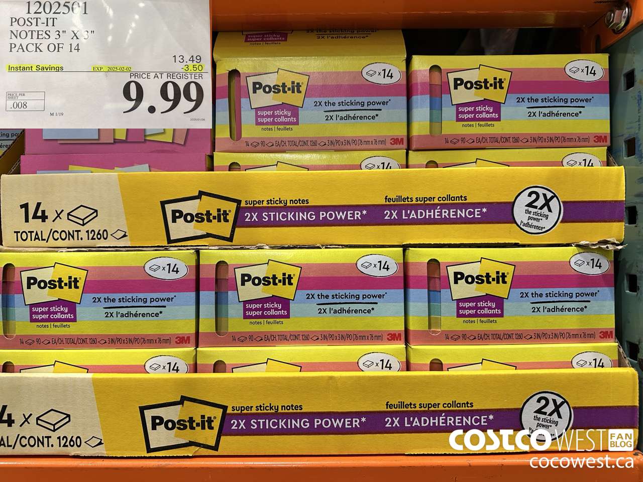 1202501 3M POST-IT NOTES 3