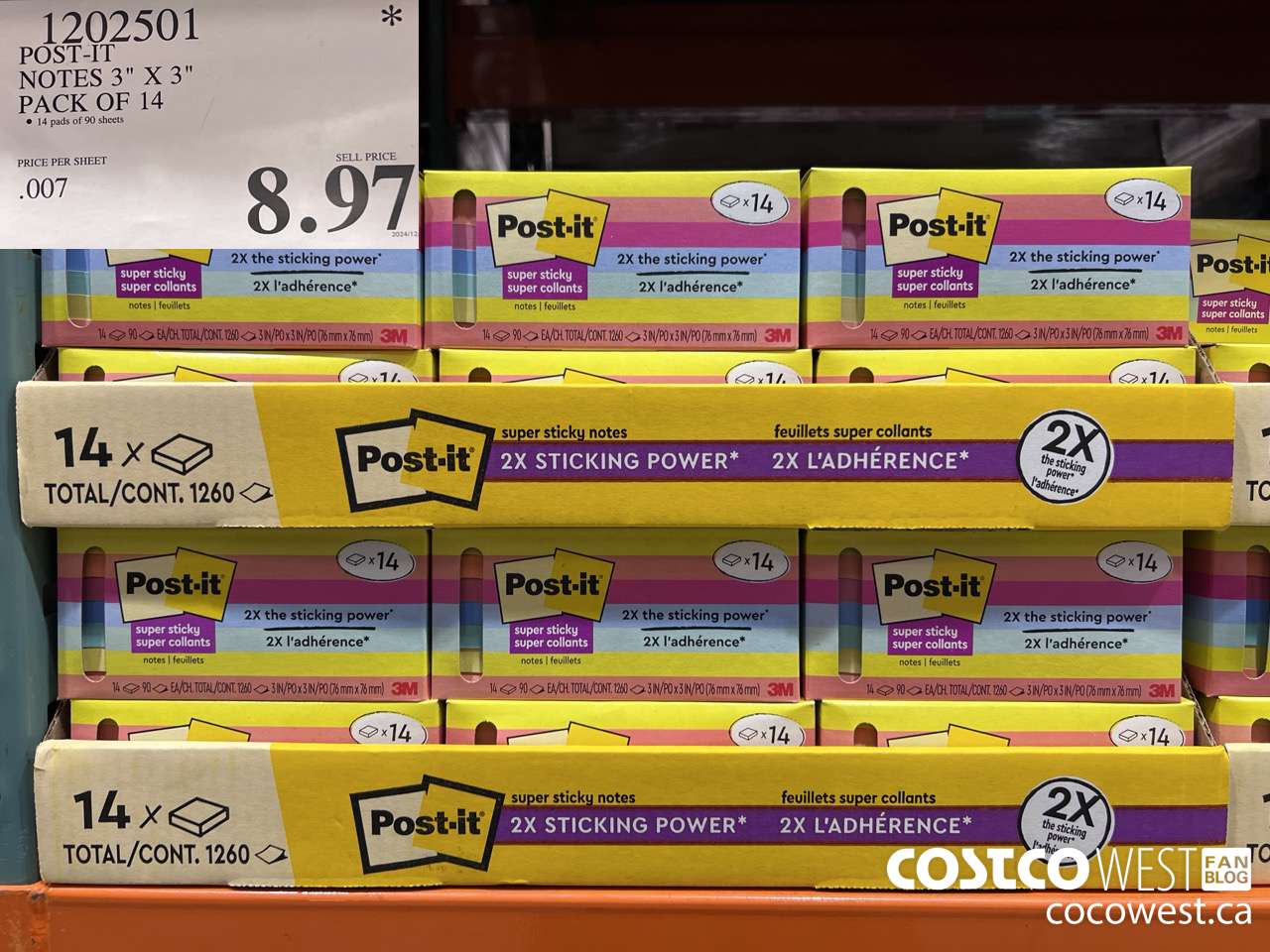 1202501 3M POST-IT NOTES 3