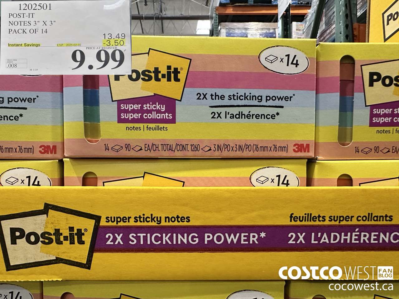 1202501 3M POST-IT NOTES 3