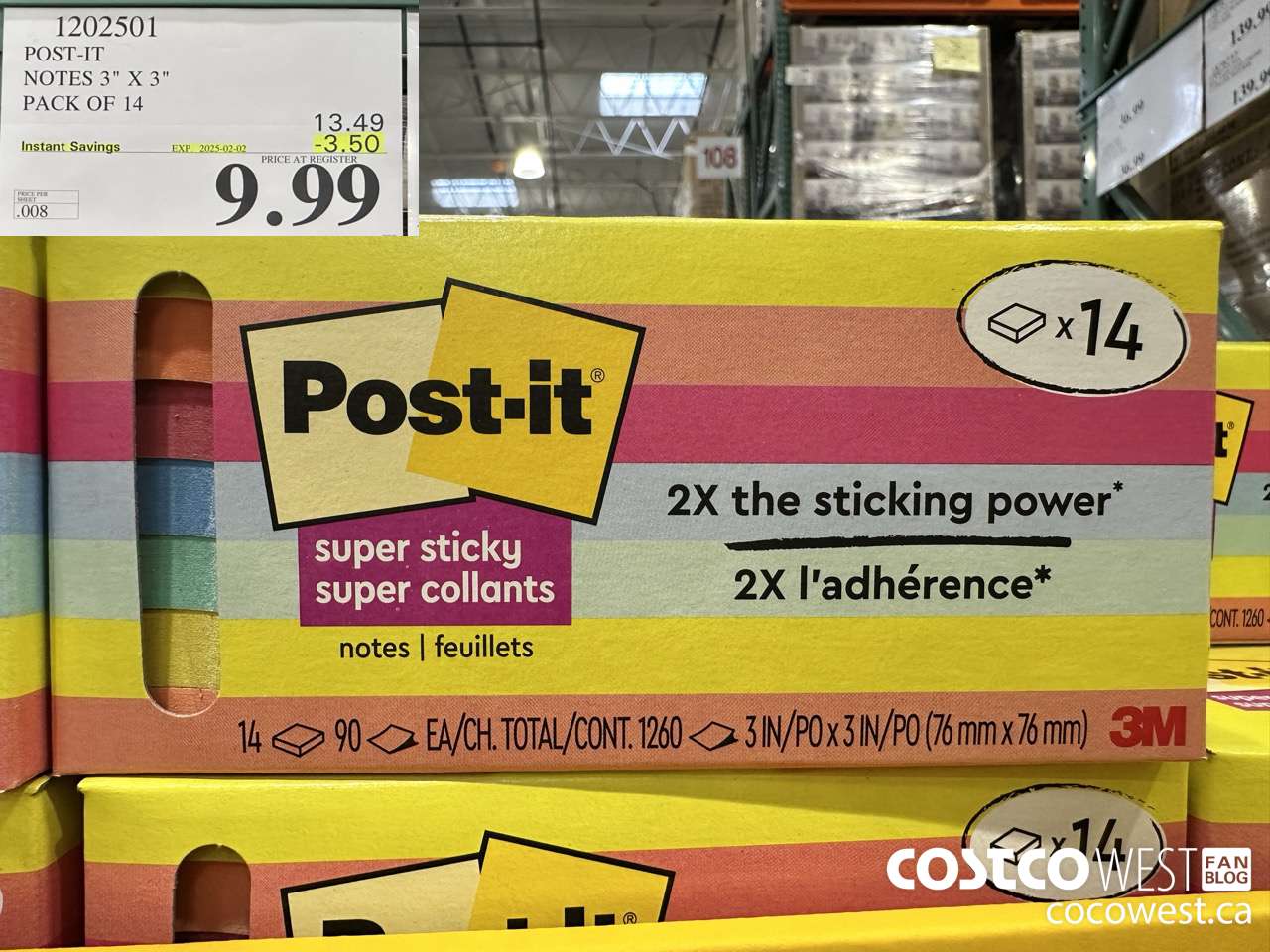 1202501 3M POST-IT NOTES 3