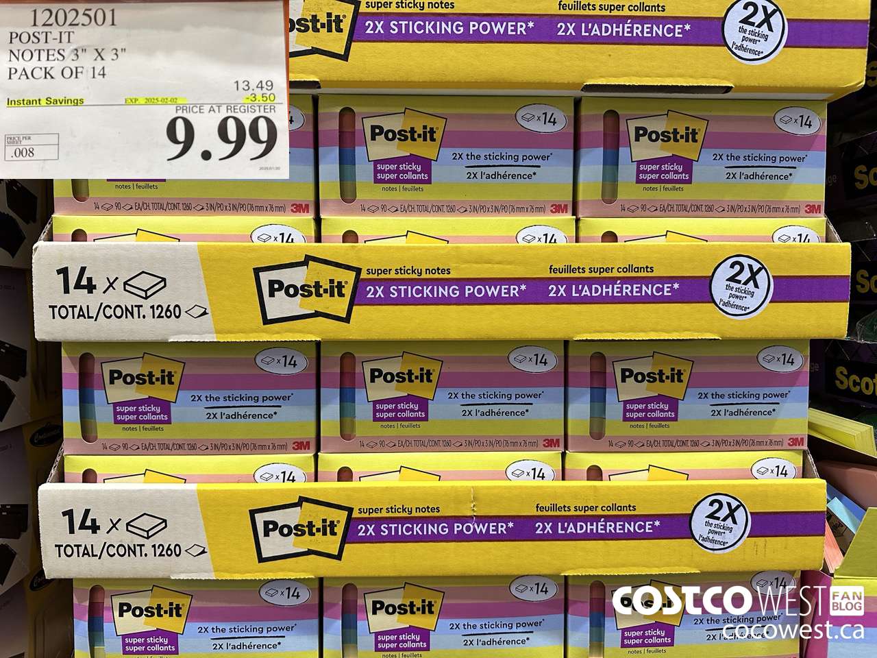 1202501 3M POST-IT NOTES 3