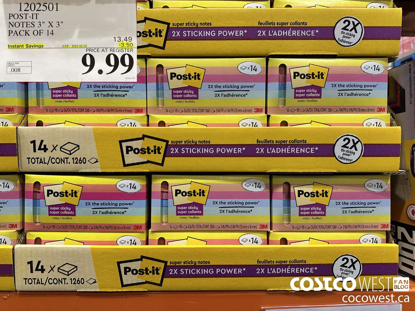 1202501 3M POST-IT NOTES 3