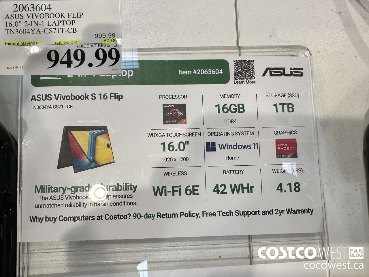 2063604 ACER VIVOBOOK FLIP 16.0