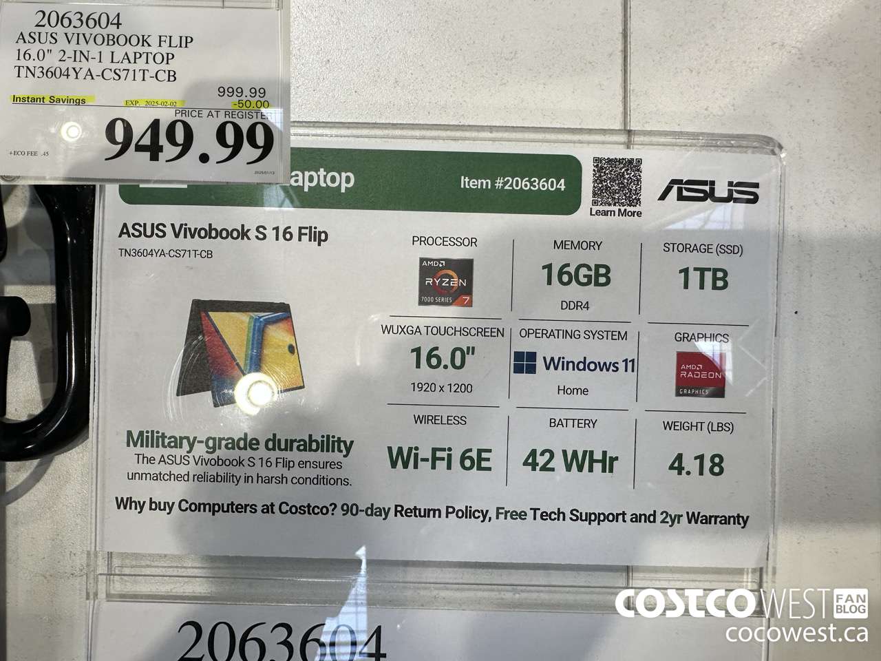 2063604 ACER VIVOBOOK FLIP 16.0