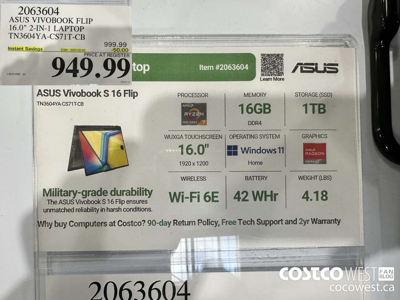 2063604 ACER VIVOBOOK FLIP 16.0