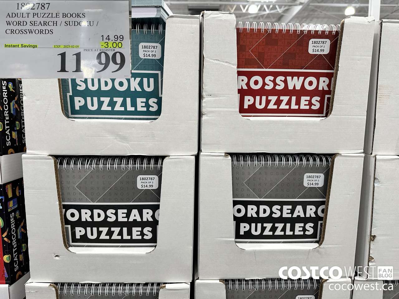 1802787 ADULT PUZZLE BOOKS WORD SEARCH / SUDOKU / CROSSWORD ($3.00 INSTANT SAVINGS EXPIRES ON 2025-02-09) $11.99