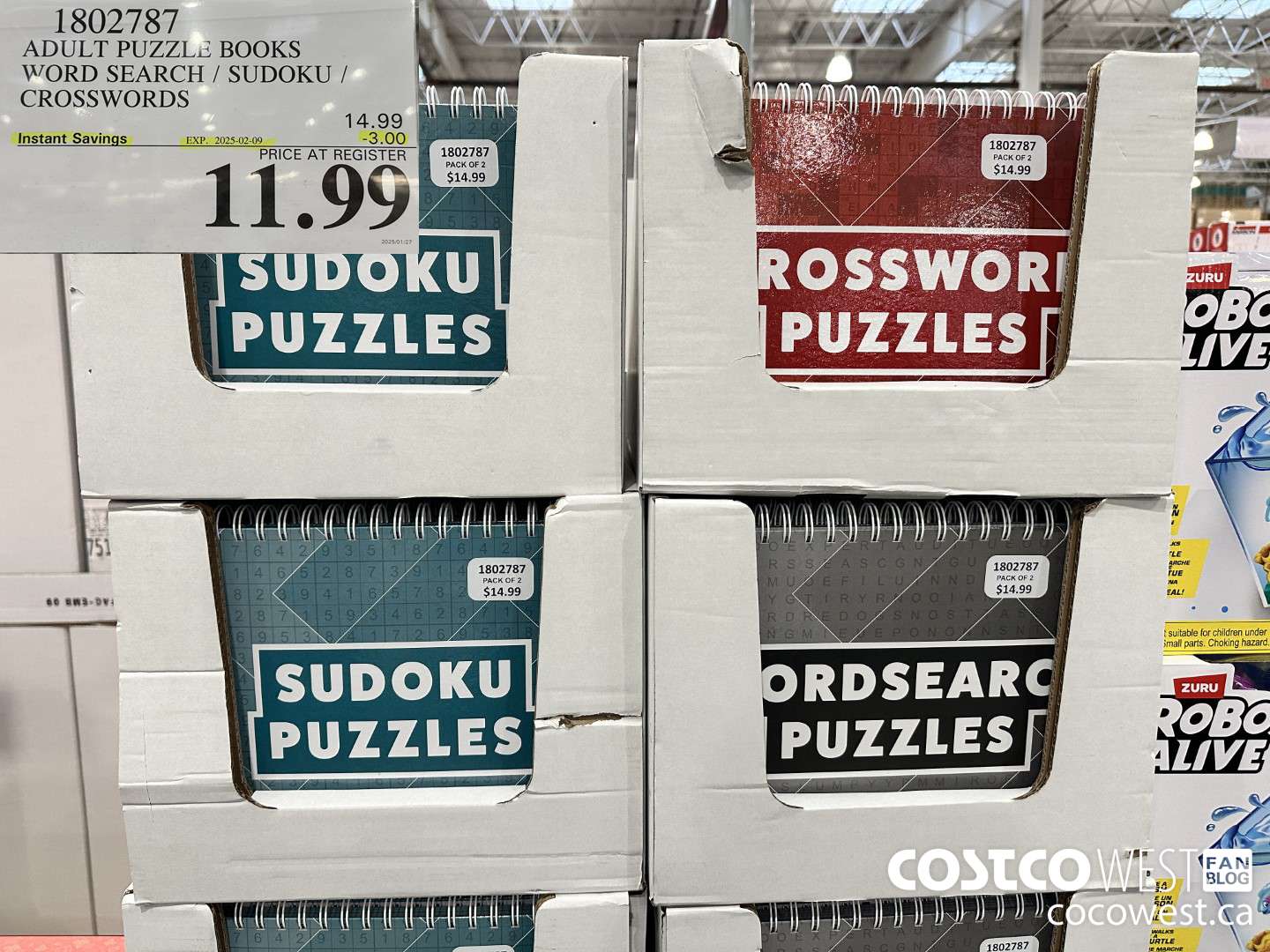 1802787 ADULT PUZZLE BOOKS WORD SEARCH / SUDOKU / CROSSWORD ($3.00 INSTANT SAVINGS EXPIRES ON 2025-02-09) $11.99