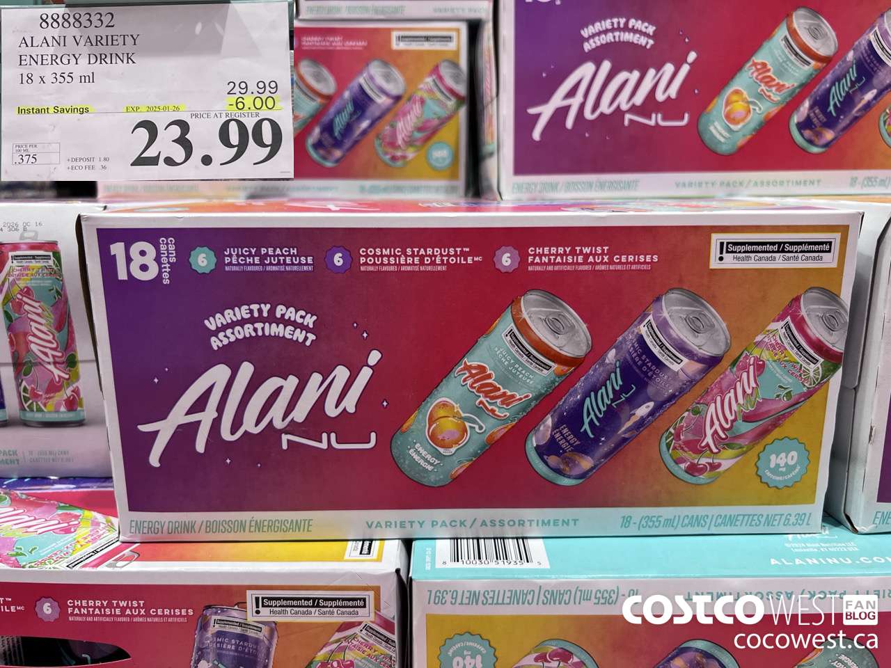 8888332 ALANI VARIETY ENERGY DRINK 1 X 244ML ($6.00 INSTANT SAVINGS EXPIRES ON 2025-01-26) $23.99