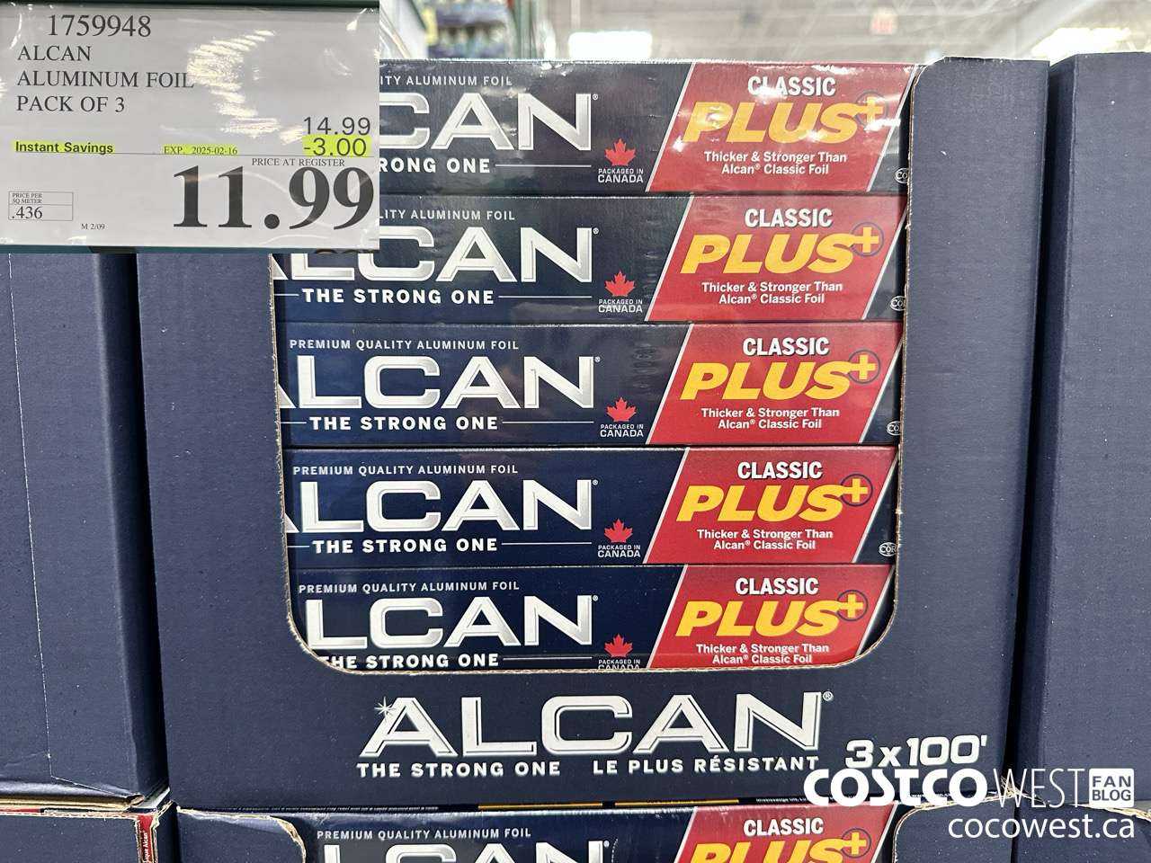 1759948 ALCAN ALUMINUM FOIL PACK OF 3 ($3.00 INSTANT SAVINGS EXPIRES ON 2025-02-16) $11.99