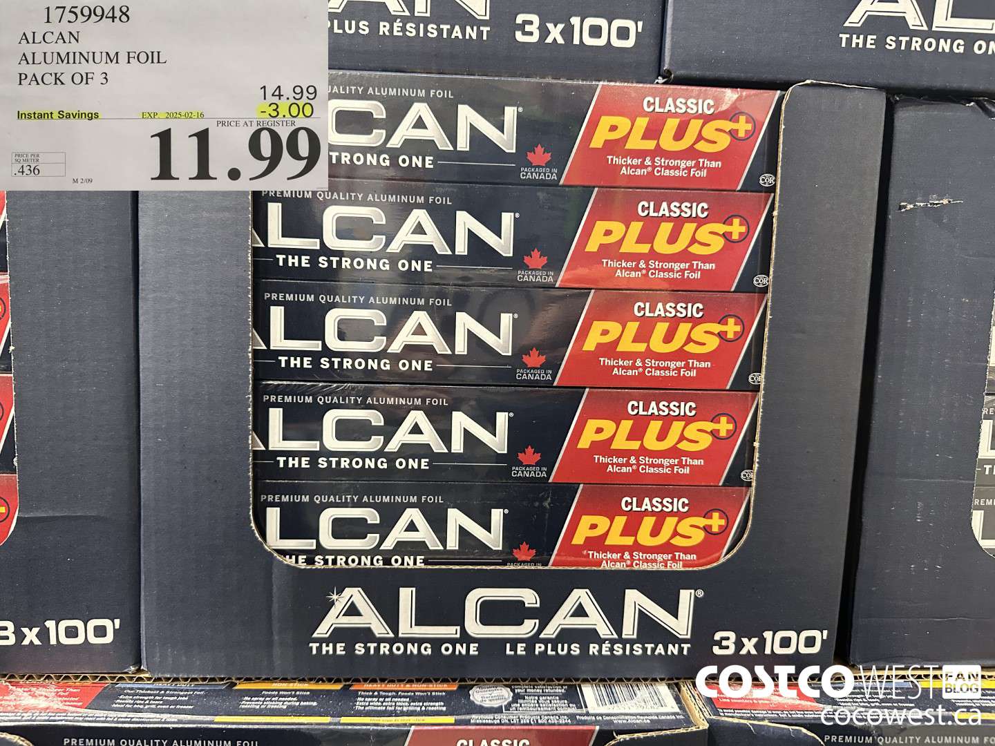 1759948 ALCAN ALUMINUM FOIL PACK OF 3 ($3.00 INSTANT SAVINGS EXPIRES ON 2025-02-16) $11.99