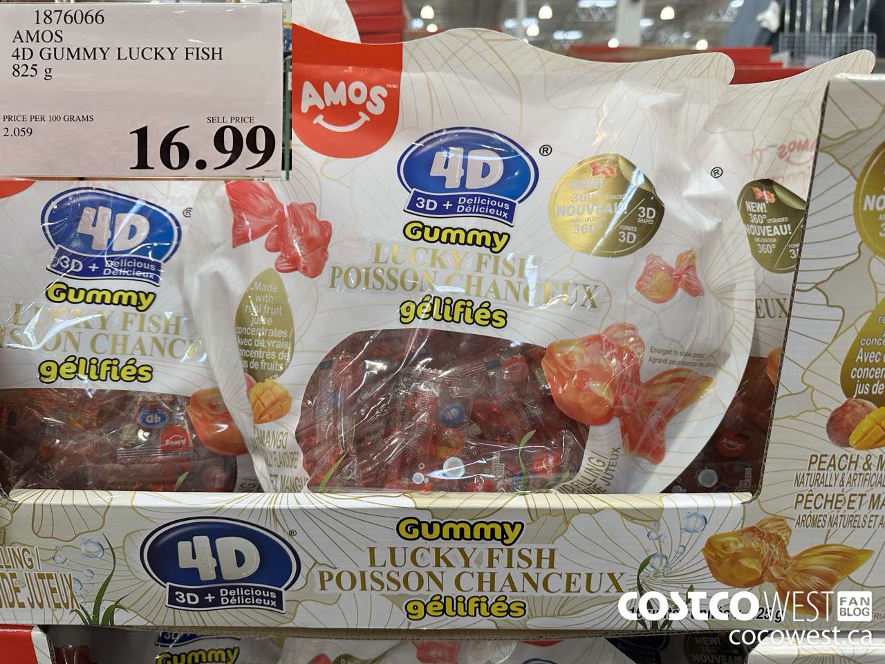 1876066 AMOS 4D GUMMY LUCKY FISH 825G $16.99