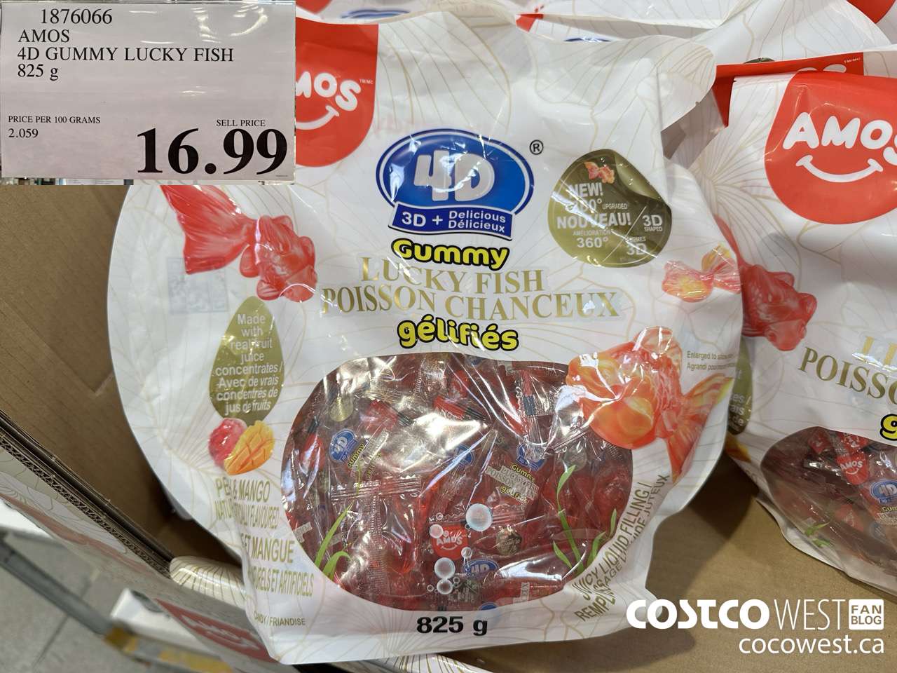 1876066 AMOS 4D GUMMY LUCKY FISH 825G $16.99