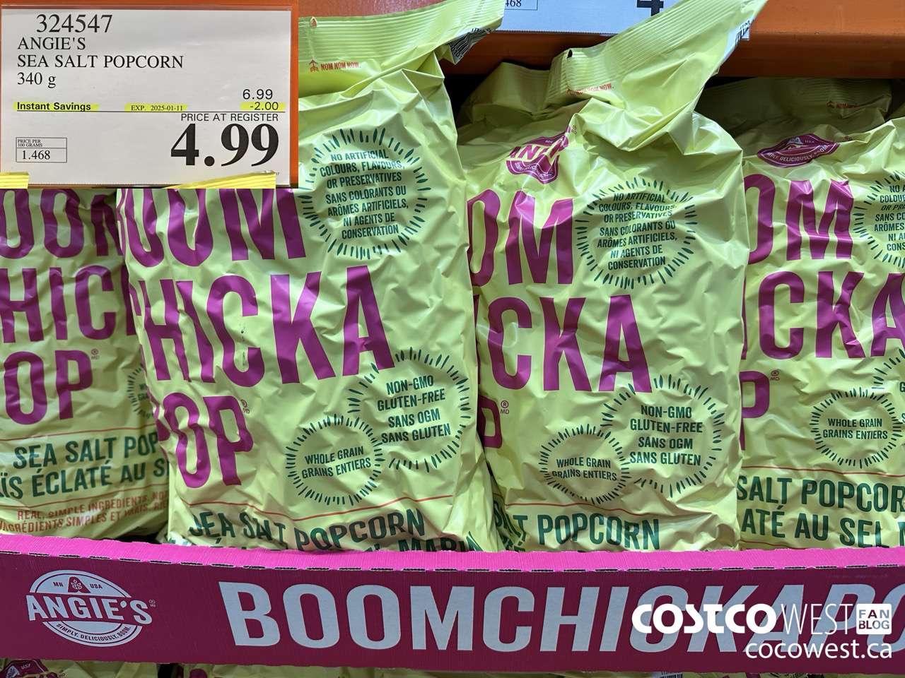 324547 ANGIE'S SEA SALT POPCORN 340 G ($2.00 INSTANT SAVINGS EXPIRES ON 2025-01-11) $4.99