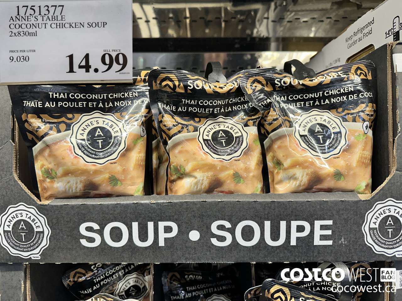 1751377 ANNE'S TABLE COCONUT CHICKEN SOUP 2X830ML $14.99