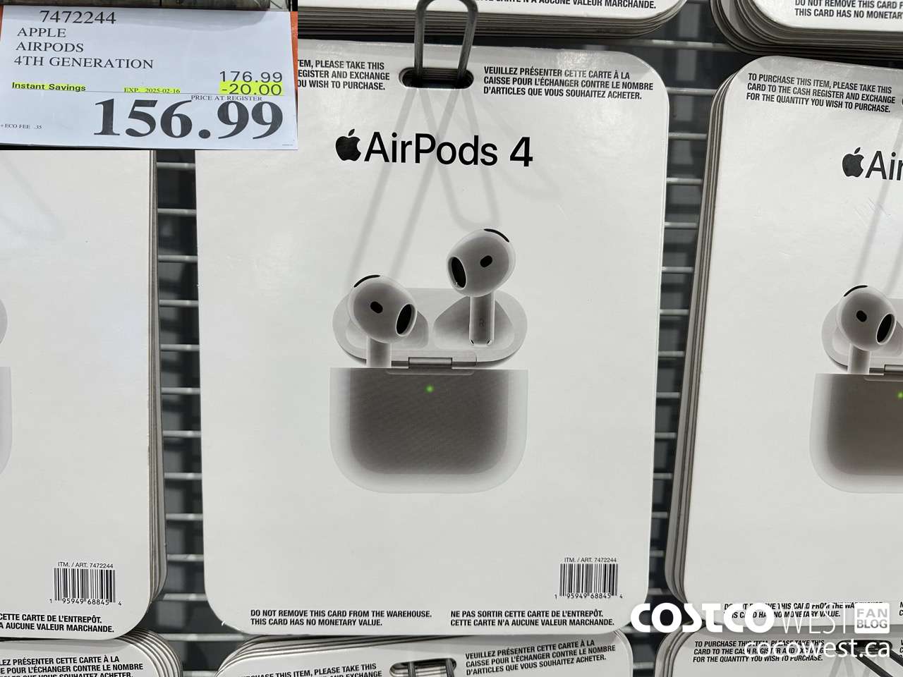 7472244 APPLE AIRPODS 4TH GENERATION ($10.00 INSTANT SAVINGS EXPIRES ON 2025-02-16) $156.99