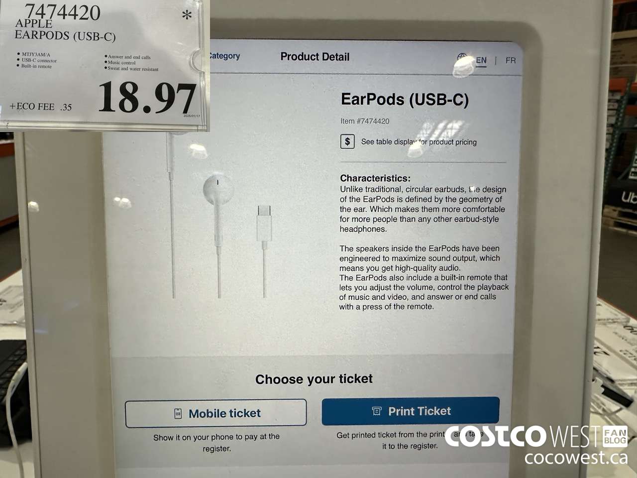 7474420 APPLE EARPODS (USB-C) $18.97