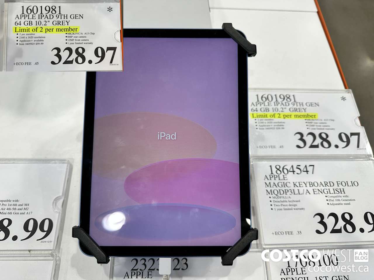 1601981 APPLE IPAD 9TH GEN 64GB 10.2 IN. GREY $328.97