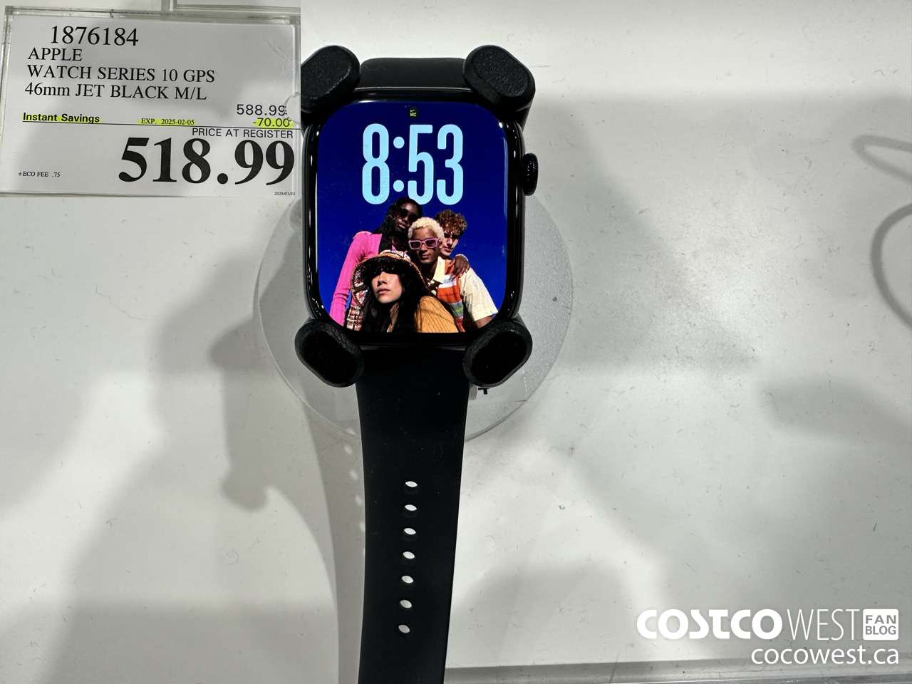 1876184 APPLE WATCH SERIES 10 GPS 46MM JET BLACK M/L ($70.00 INSTANT SAVINGS EXPIRES ON 2025-02-05) $518.99