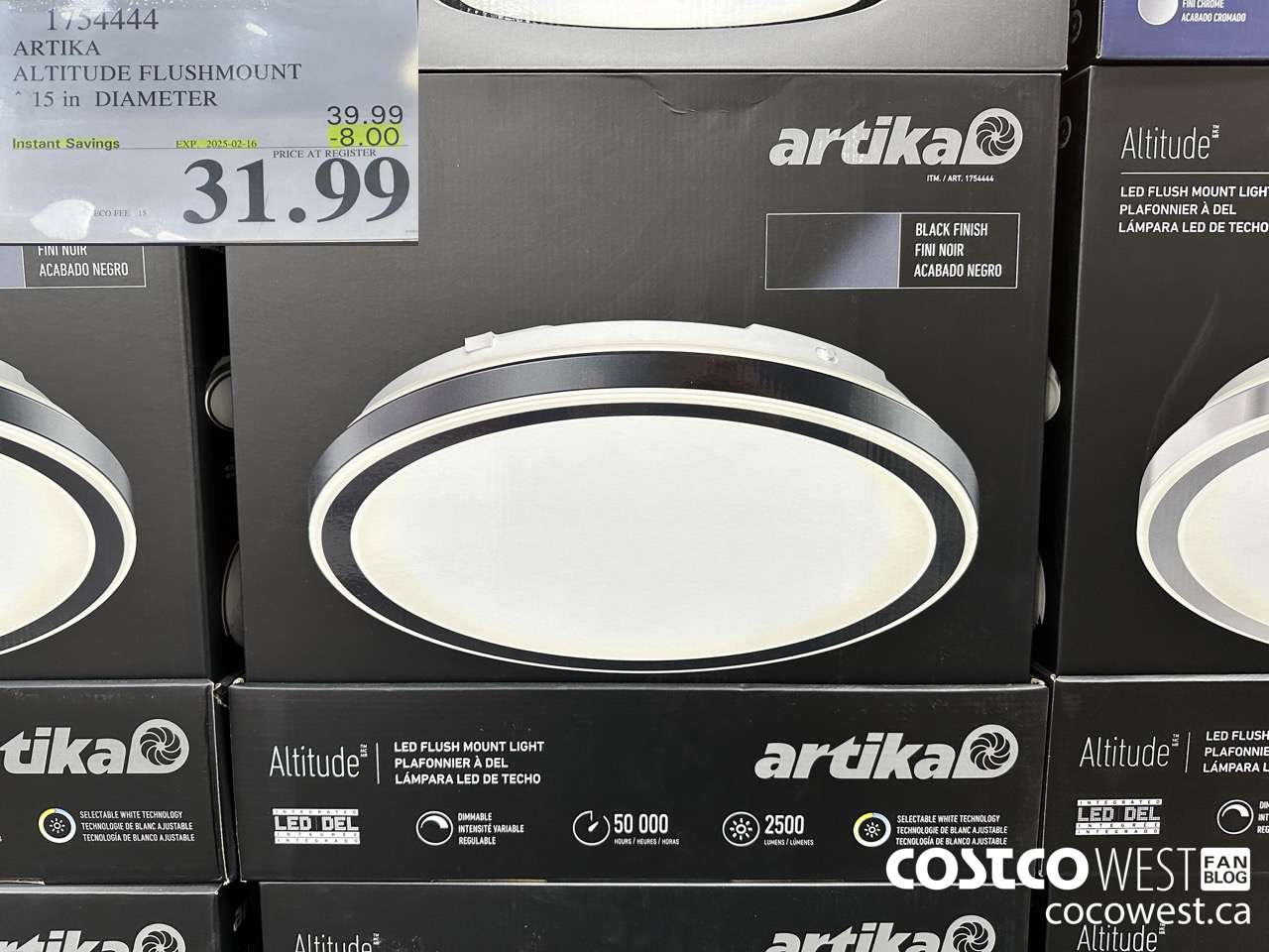 1754444 ARTIKA ALTITUDE FLUSHMOUNT 15IN DIAMETER ($8.00 INSTANT SAVINGS EXPIRES ON 2025-02-16) $31.99