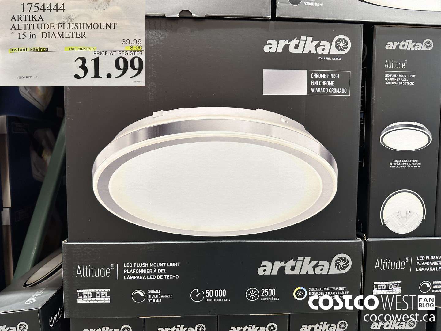 1754444 ARTIKA ALTITUDE FLUSHMOUNT 15IN DIAMETER ($8.00 INSTANT SAVINGS EXPIRES ON 2025-02-16) $31.99