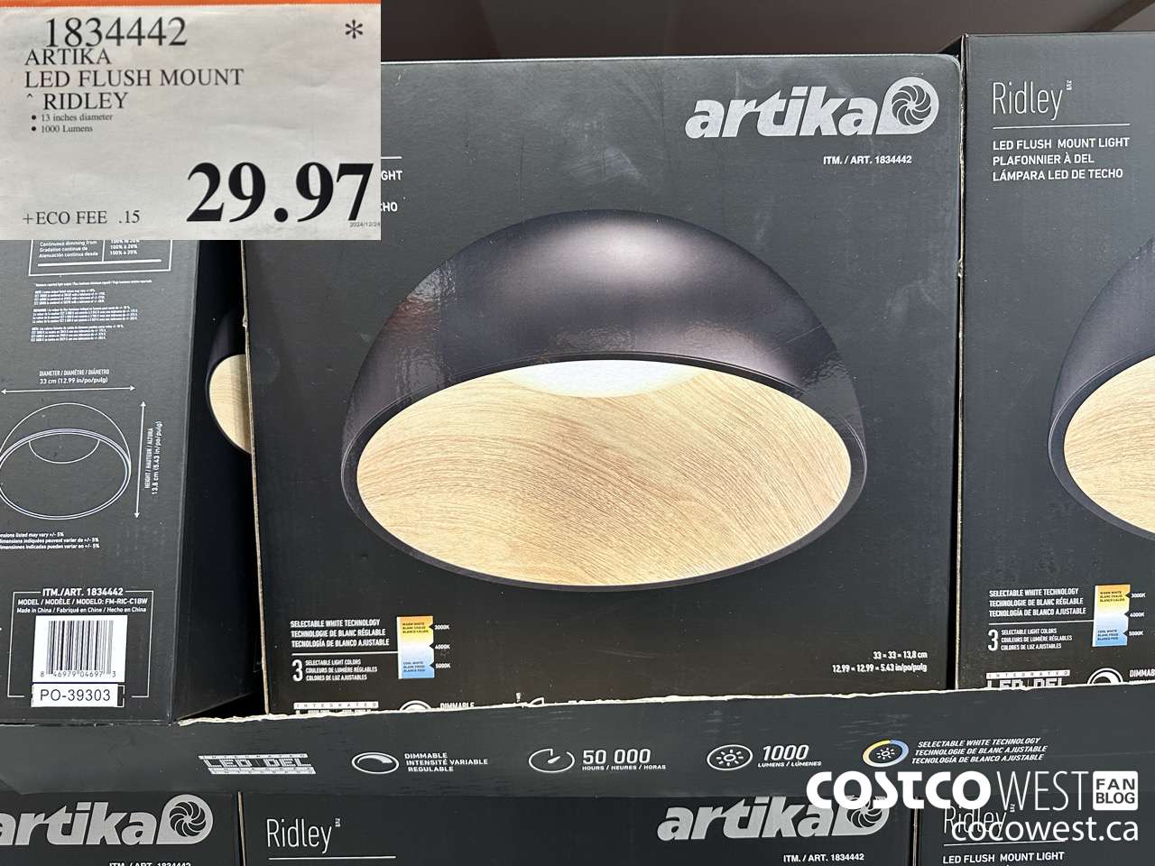1834442 ARTIKA LED FLUSH MOUNT RIDLEY $29.97