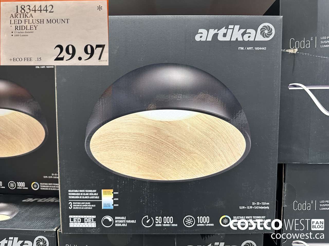1834442 ARTIKA LED FLUSH MOUNT RIDLEY $29.97