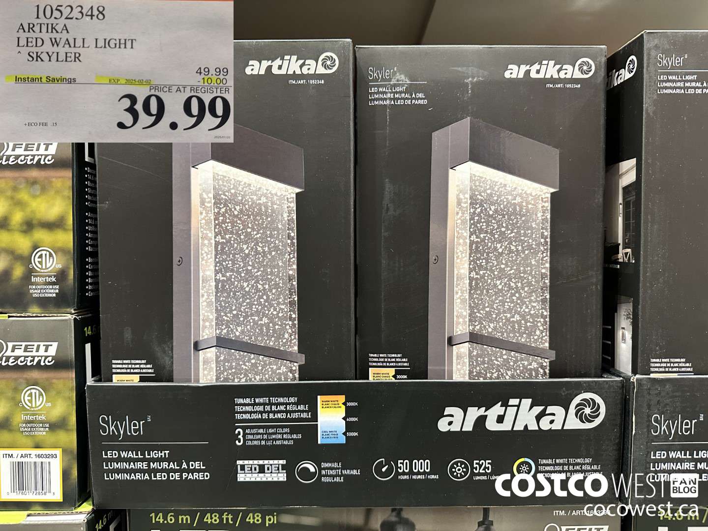 1052348 ARTIKA LED WALL LIGHT SKYLER ($10.00 INSTANT SAVINGS EXPIRES ON 2025-02-02) $39.99