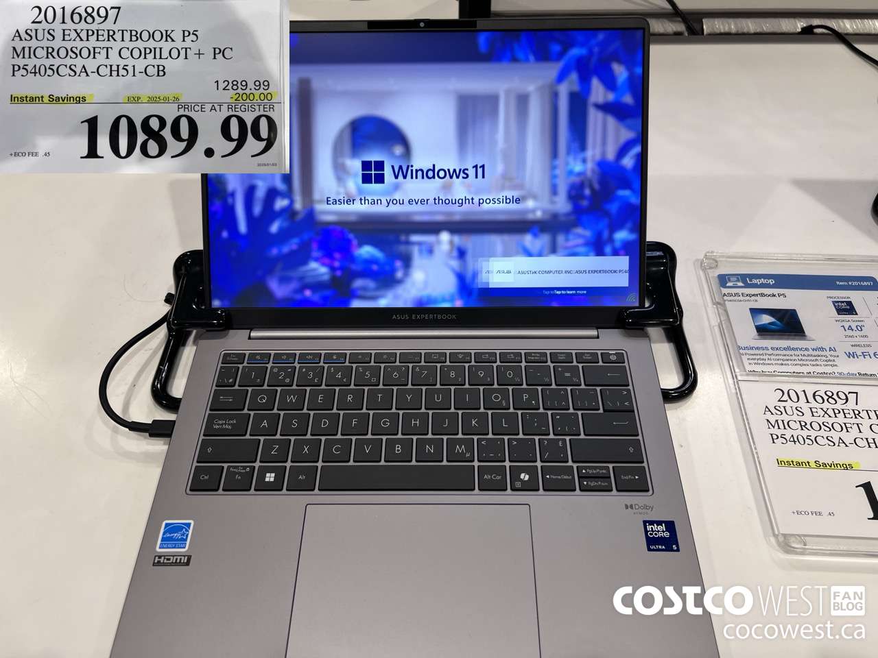 2016897 ASUS EXPERTBOOK P5 MICROSOFT COPILOT + PC P5405CSA-CH51-CB ($200.00 INSTANT SAVINGS EXPIRES ON 2025-01-26) $1089.99