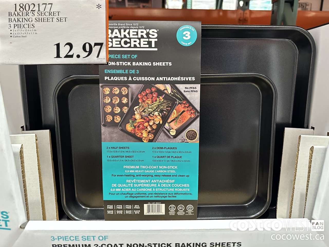 1802177 BAKER'S SECRET BAKING SHEET SET 3 PIECES $12.97