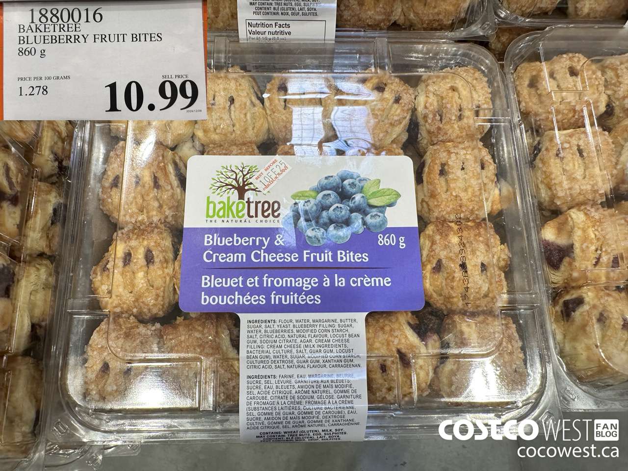 1880016 BAKETREE BLUEBERRY FRUIT BITES 860G $10.99