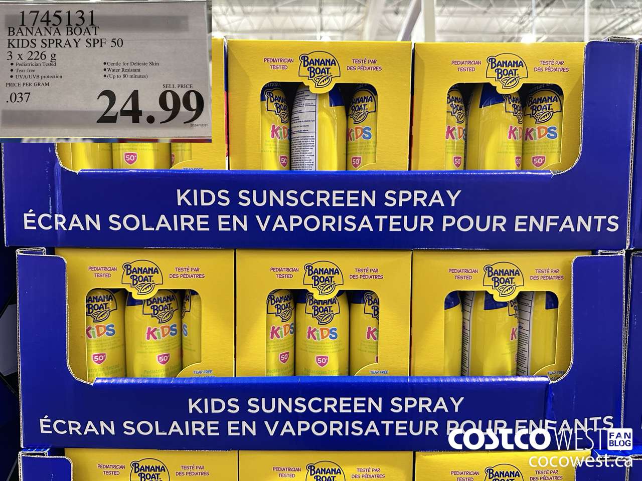 1745131 BANANA BOAT KIDS SPRAY SPF 50 3 X 226 G $24.99