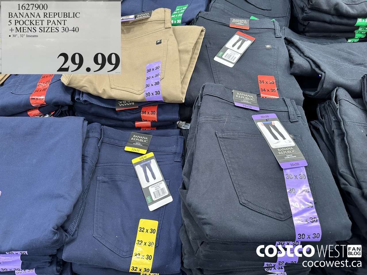 1627900 BANANA REPUBLIC 5 POCKET PANT MENS SIZES 30-40 $29.99