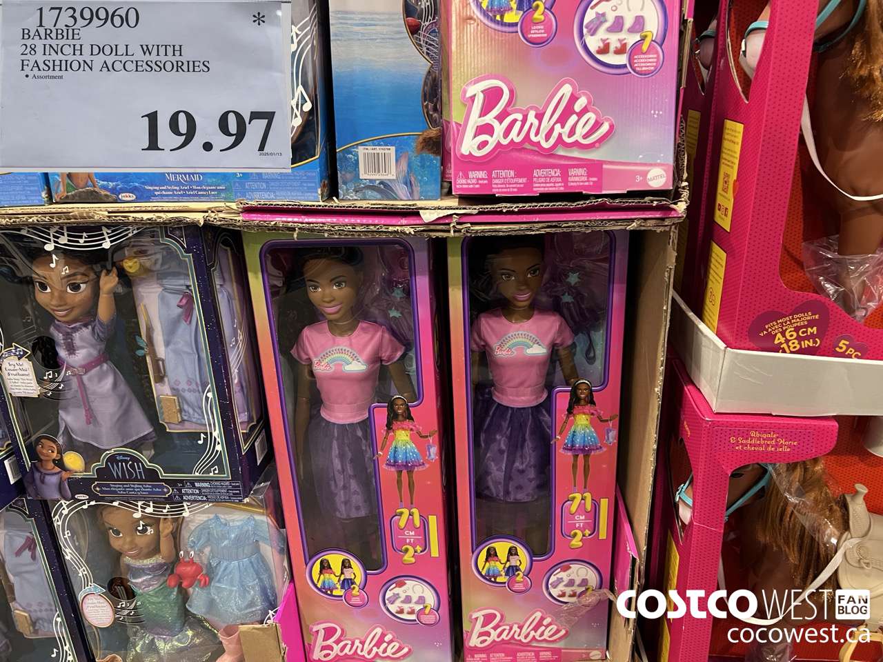 1739960 BARBIE 28 INCH DOLL WITH FASHION ACCESSORIES $19.97