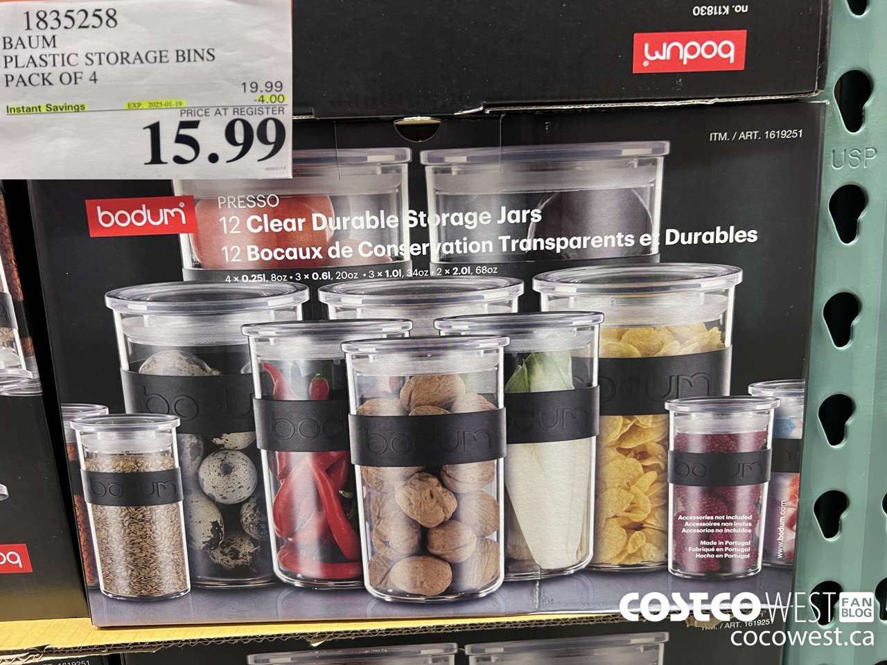 1835258 BAUM PLASTIC STORAGE BINS PACK OF 4 ($4.00 INSTANT SAVINGS EXPIRES ON 2025-01-19) $15.99