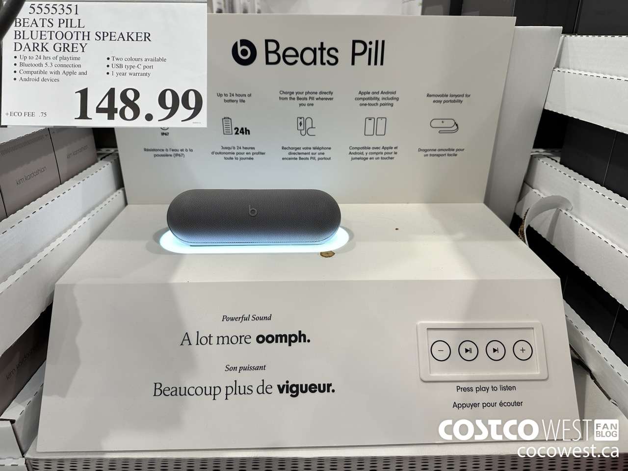 5555351 BEATS PILL BLUETOOTH SPEAKER DARK GREY $148.99