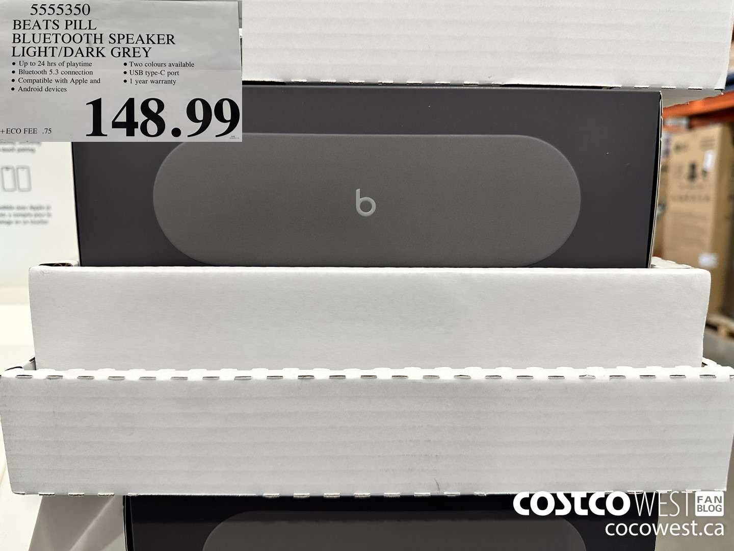 5555350 BEATS PILL BLUETOOTH SPEAKER LIGHT/DARK GREY $148.99