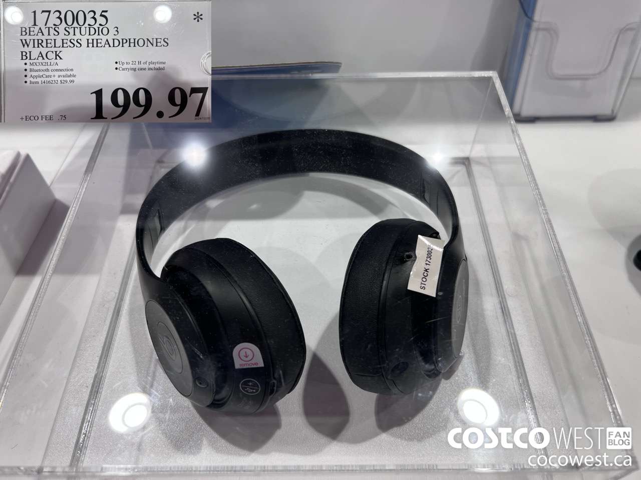 1730035 BEATS STUDIO 3 WIRELESS HEADPHONES BLACK $199.97