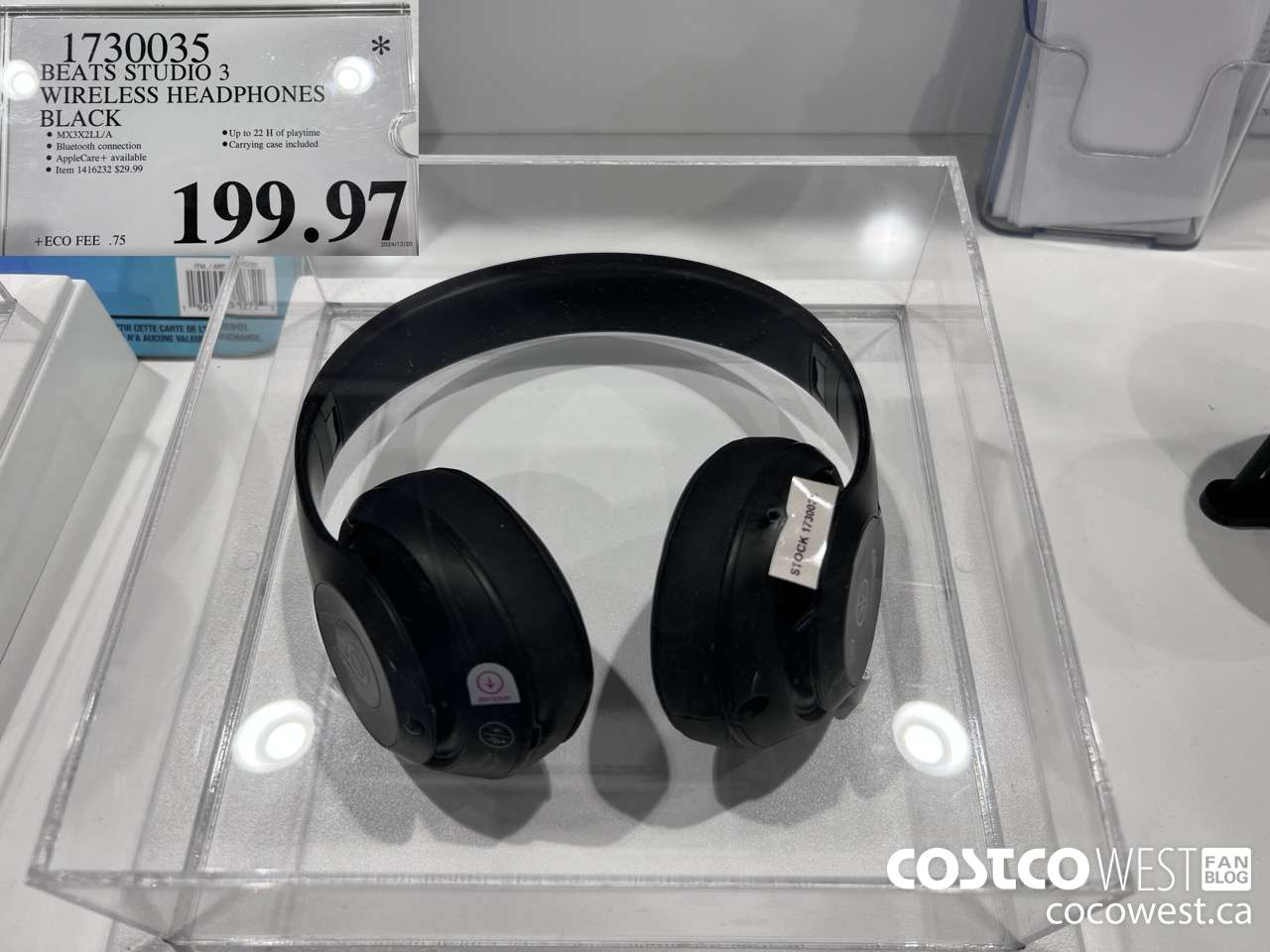 1730035 BEATS STUDIO 3 WIRELESS HEADPHONES BLACK $199.97