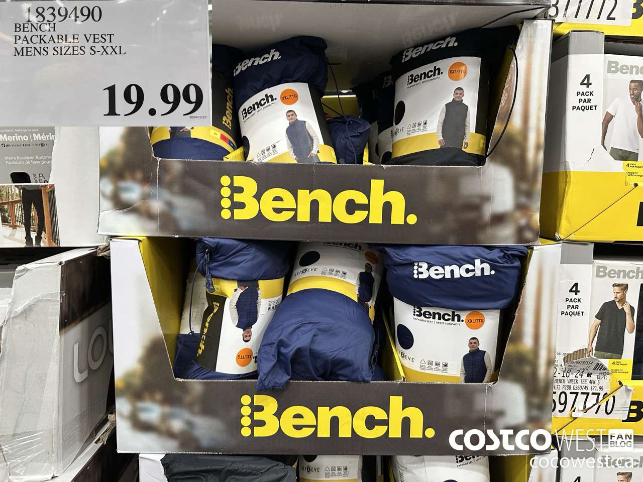 1839490 BENCH PACKABLE VEST MENS SIZES S-XXL $19.99