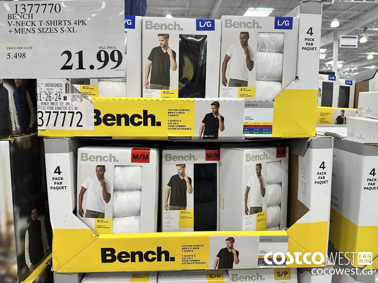 1377770 BENCH V-NECK T-SHIRT MENS SIZES S-XL $21.99