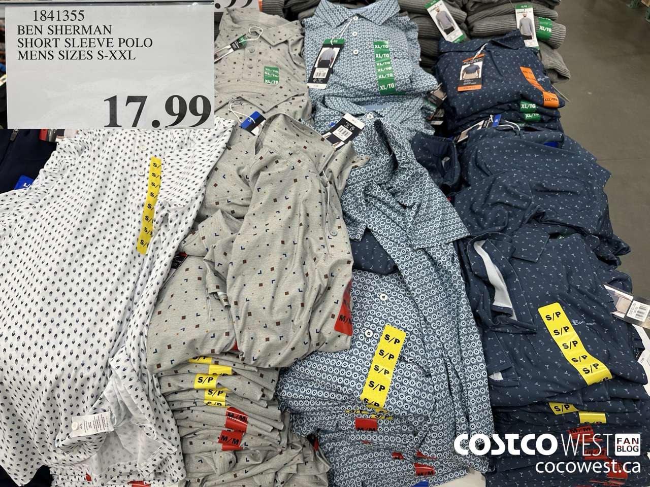 1841355 BEN SHERMAN SHORT SLEEVE POLO MENS SIZES S-XXL $17.99